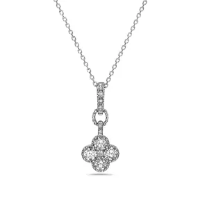 14k Diamond Clover Pendant