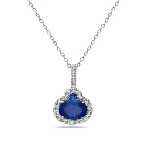 14kw Sapphire & Diamond Pendant