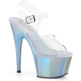 7 Inch Heel ADORE-708LQ Clear Liquid Light Blue Holo