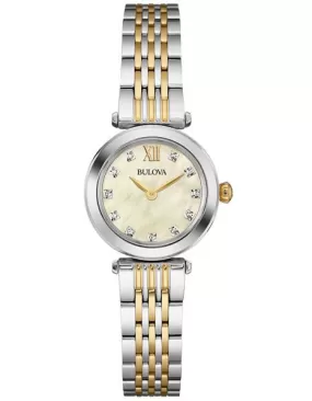 Bulova Womens Diamond Dress Watch - Mother of Pearl - Two-Tone Bracelet