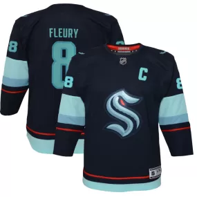 Cale Fleury Seattle Kraken Youth Home Premier Jersey - Navy