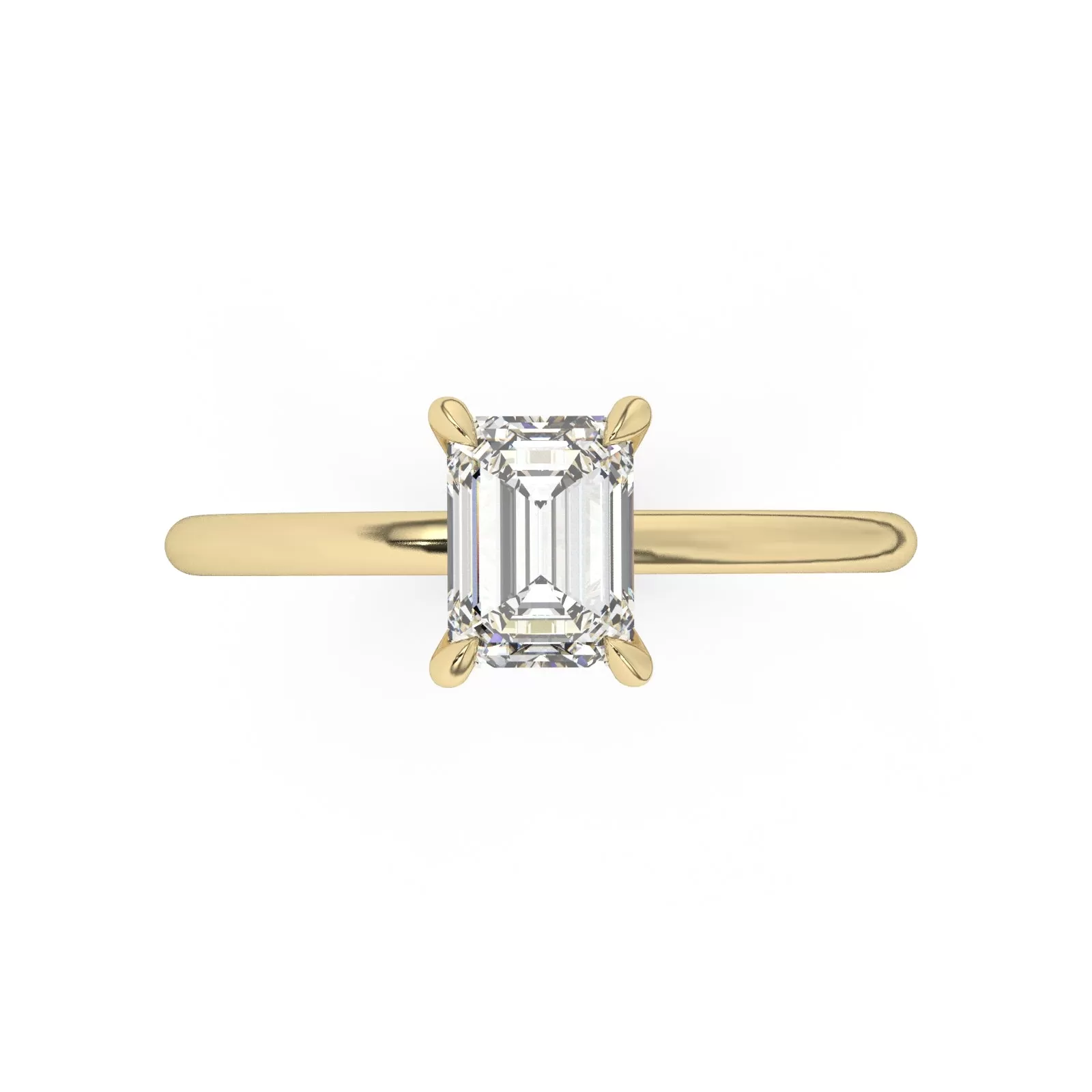 Classic Hidden Halo Emerald Cut Engagement Ring