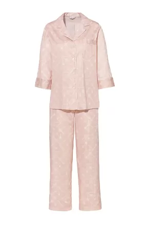 Cotton Sateen Print Pajama Cropped Set