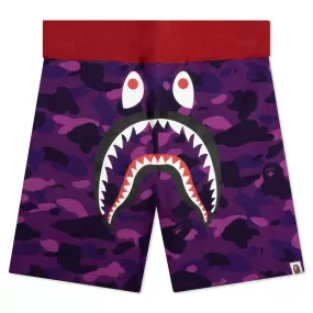 Crazy Camo Shark Sweat Shorts - Purple