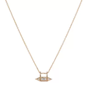 Diamond Baguette Mini Deco Point Necklace