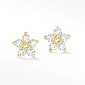 Diamond Push Back Earrings Buttercup 14k Yellow