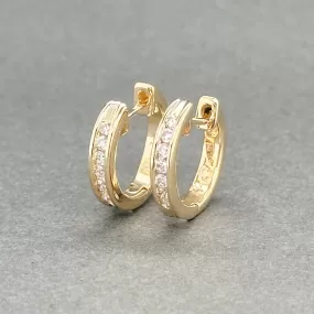 Estate 14K Y Gold 0.18ctw H/SI2-I1 Diamond Huggie Earrings