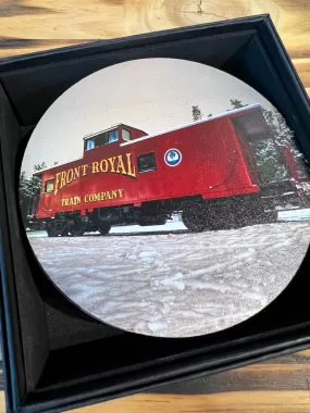 Front Royal Caboose Wooden Fine Art Photographic Coaster Set of 4 4.5"