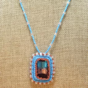 Jalea Beaded Dichroitic Pendant Necklace