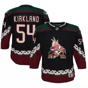 Justin Kirkland Arizona Coyotes Youth 2021/22 Home Premier Jersey - Black