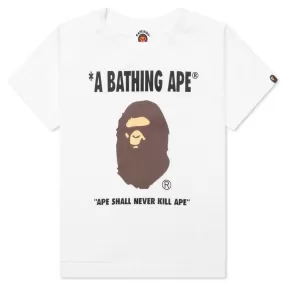 Kids Ape Head Tee - White