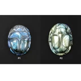 LABRADORITE Gemstone Carving : Natural Untreated Unheated Labradorite Hand Carved Scarab