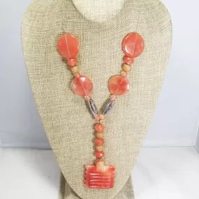 Mackenna Gem Stone Beaded Dangle Necklace