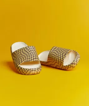 Maddox Checkered Slides - Brown