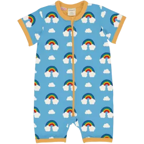 Maxomorra Rainbow Organic Cotton Short Sleeved Romper