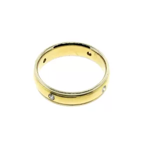 Mens 14KT Two Tone Diamond Band