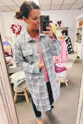 Muriel Plaid Long Shacket