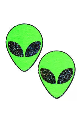 Pastease Alien Nipple Pasties - Glow in the Dark