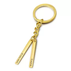 Personalized Gold Color Custom 2 Names Key Chains