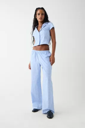 Raleigh Cotton Pant - Cloud Gingham