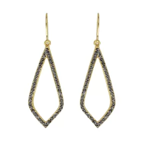 Rebel Designs Open Geometric Gold Pave Earrings