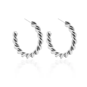 Rosa / Hoop Earrings / Silver