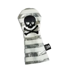 Rugby Style Skull & Bones Silver Metallic Headcover