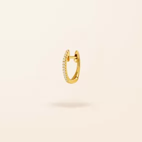 Single 14K Gold Mini Diamond Huggie Earring