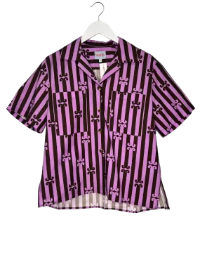 Size M - Sister Studios Purple and Brown Shirt