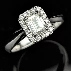 The Athens - GIA Estate Emerald Cut Diamond 18k Gold Yanis Engagement Ring