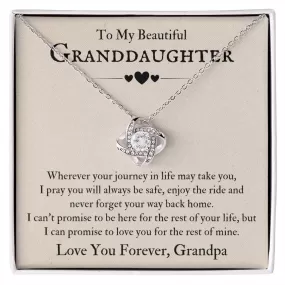 To My Beautiful Granddaughter Necklace from Grandpa, Never Forget Your Way Back Home