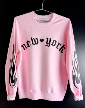 Unsweetened New York Pink Crew Sweatshirt